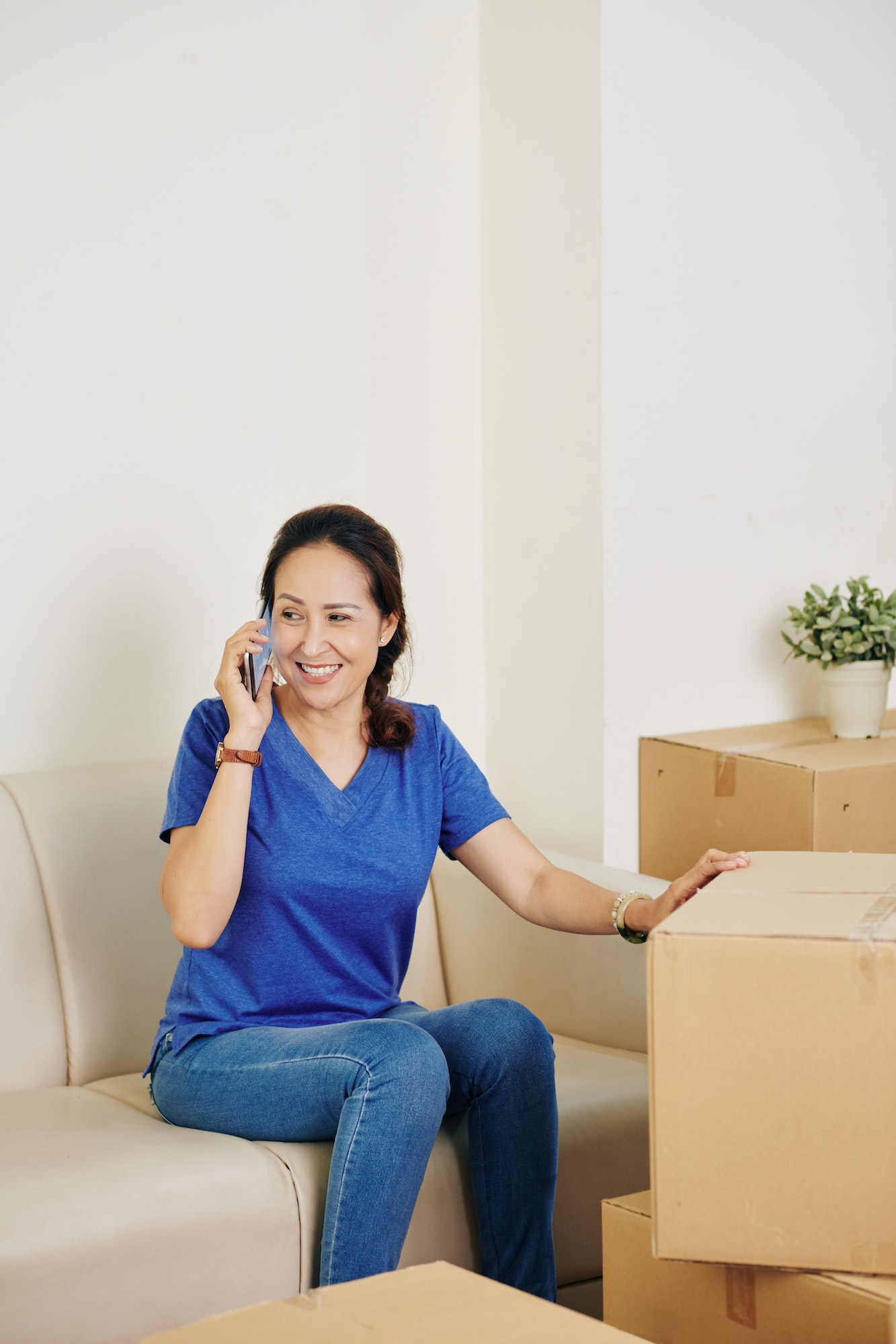 Happy Woman Talking On Phone